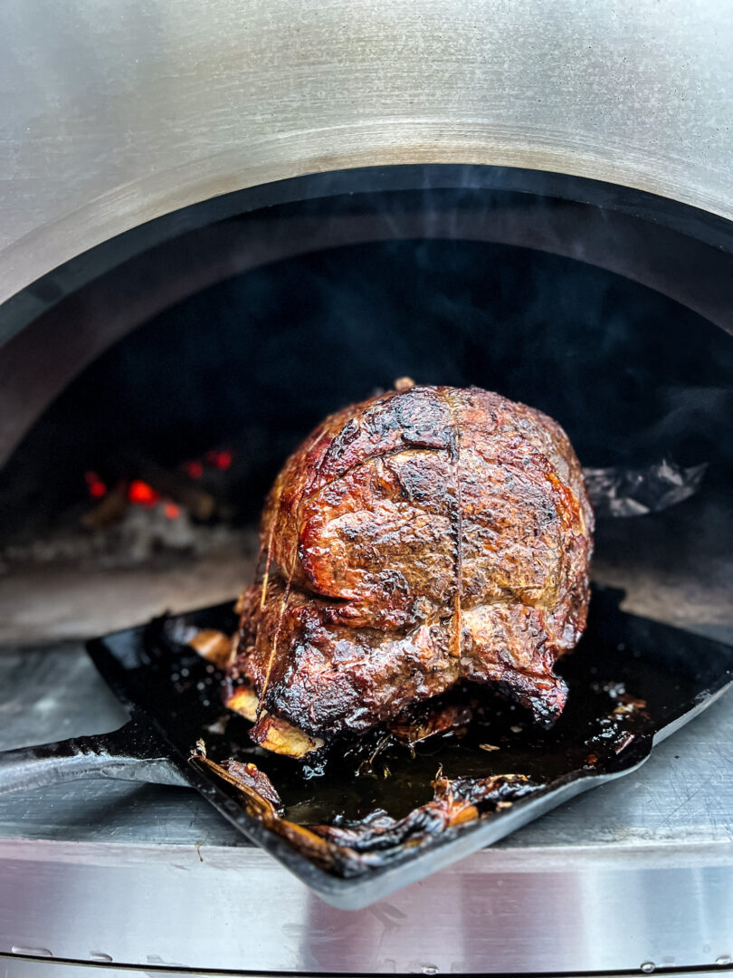 Wood fired prime rib roast Forno